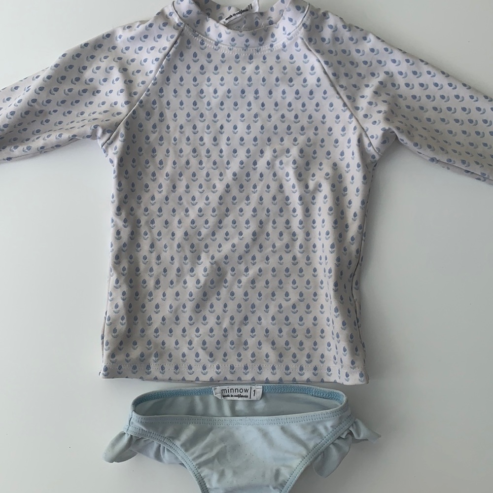 Minnow Tulip Swimsuit - two piece rash guard and bottoms